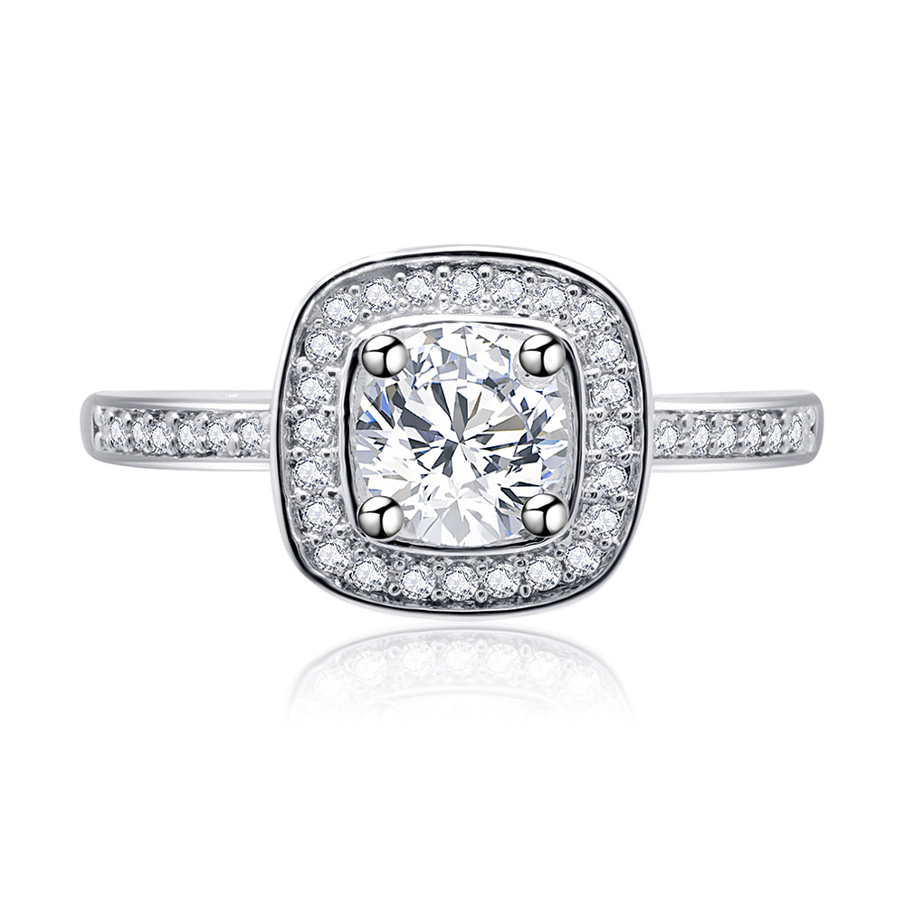 Women Square Princess Cut Cubic Zirconia Ring